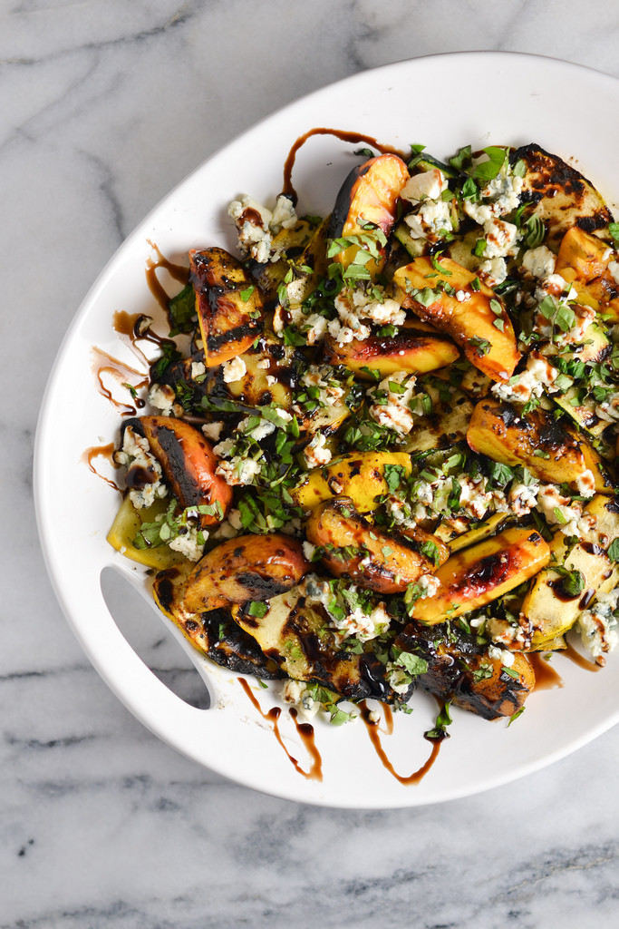 Grilled Summer Squash
 Grilled Summer Squash and Peaches with Blue Cheese and