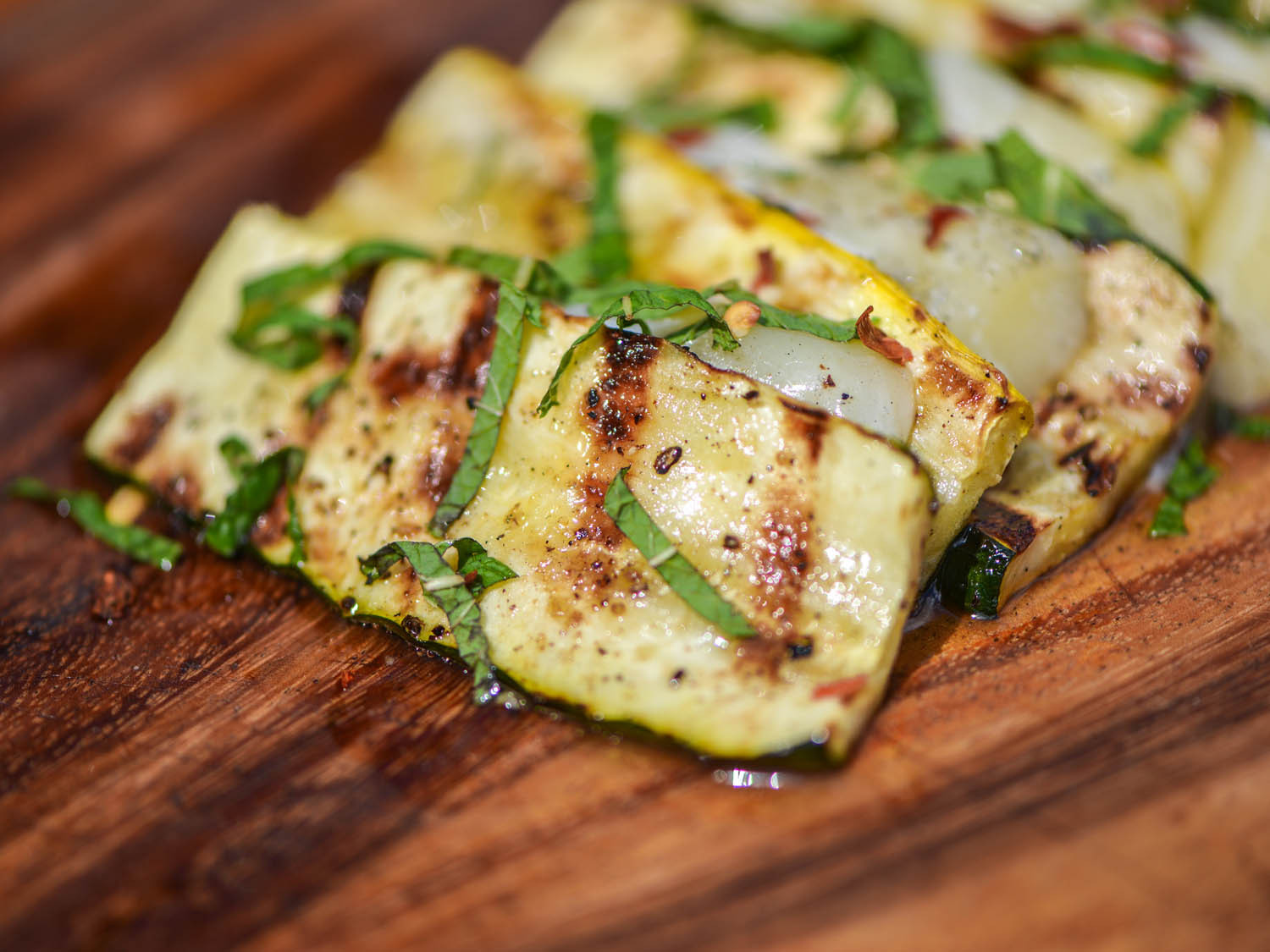 Grilled Summer Squash
 Grilled Summer Squash and Kasseri Cheese With Lemon and