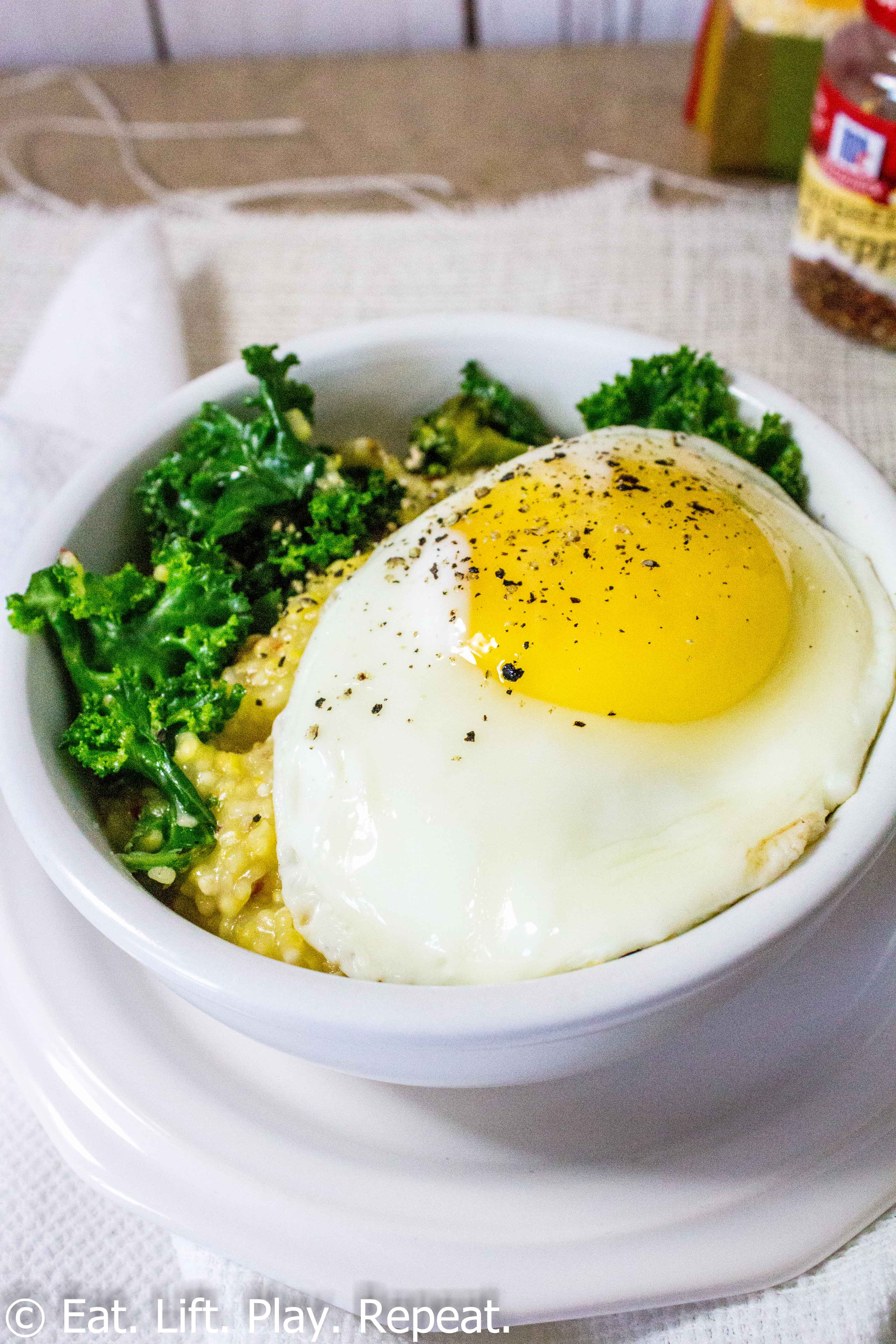 Grits For Breakfast Healthy
 Breakfast Grits with Kale Eat Lift Play Repeat