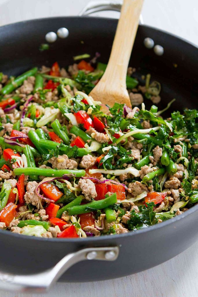 Ground Turkey Healthy Recipe
 Ground Turkey Stir Fry with Greens Beans & Kale 20