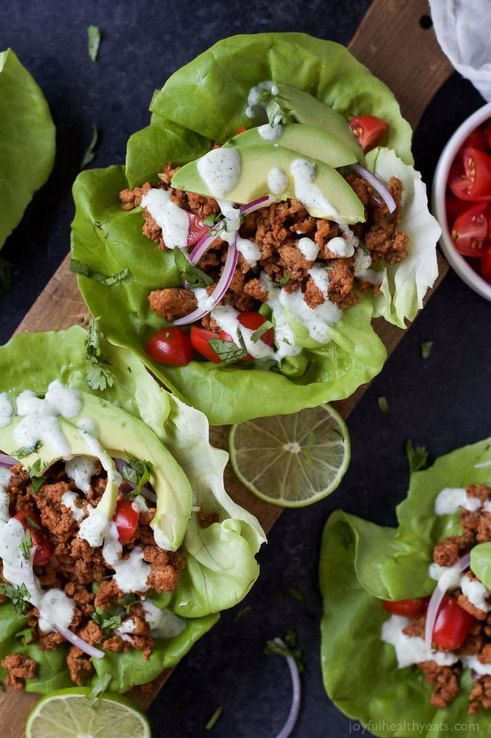 Ground Turkey Tacos Healthy
 Ground Turkey Tacos in Lettuce Wraps with Cilantro Lime Crema