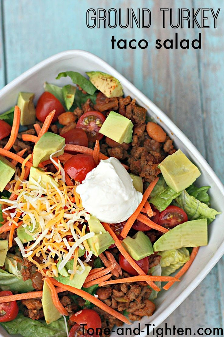 Ground Turkey Tacos Healthy
 Best 25 Turkey taco salads ideas on Pinterest