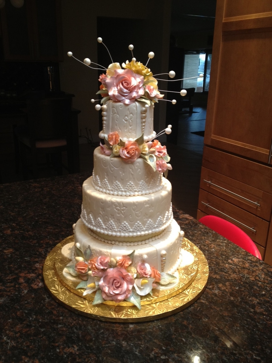 Gumpaste Flowers for Wedding Cakes 20 Best Ivory Wedding Cake with Gumpaste Flowers Cakecentral