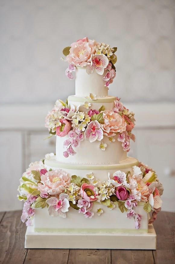 Gumpaste Flowers For Wedding Cakes
 Beautiful Bridal Floral Wedding Cakes