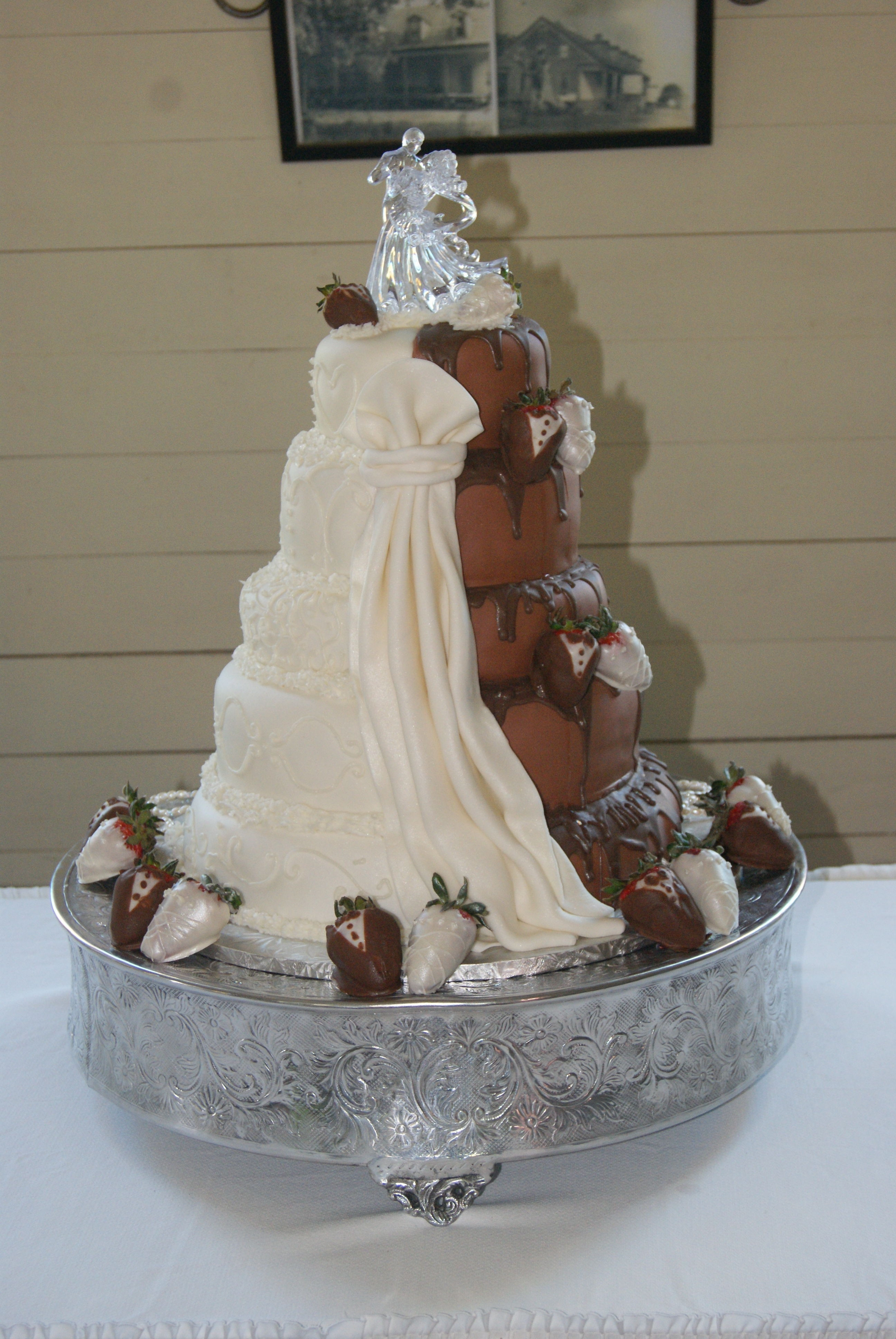 Half And Half Wedding Cakes
 Half And Half Wedding Cake CakeCentral