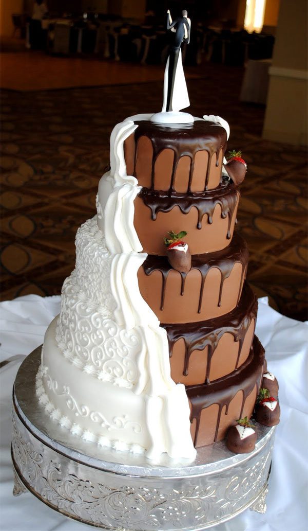Half And Half Wedding Cakes
 of the Day