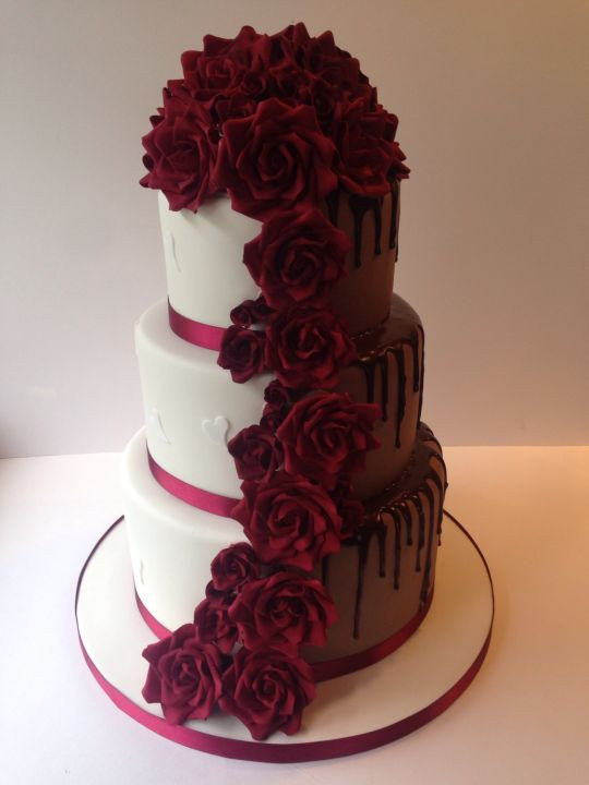 Half And Half Wedding Cakes
 Half and half wedding cake Cake by Swirly sweet CakesDecor