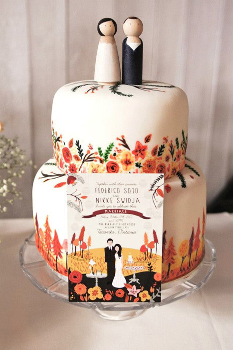 Hand Painted Wedding Cakes
 Wedding Trend Hand Painted Wedding Cakes