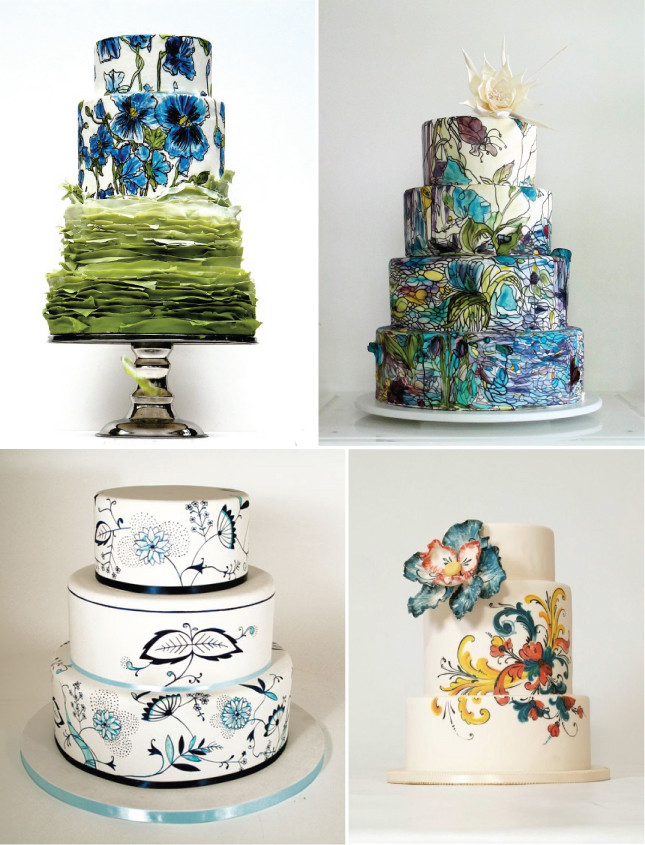 Hand Painted Wedding Cakes
 The Bridal Cake 2013 wedding Cake Trends Hand Painted