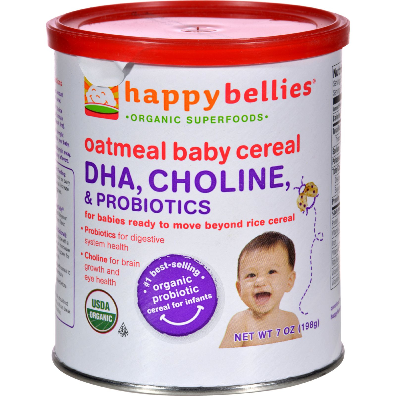Happy Bellies Organic Brown Rice Cereal
 Happy Baby Happy Bellies Cereal Organic Oatmeal 7 oz