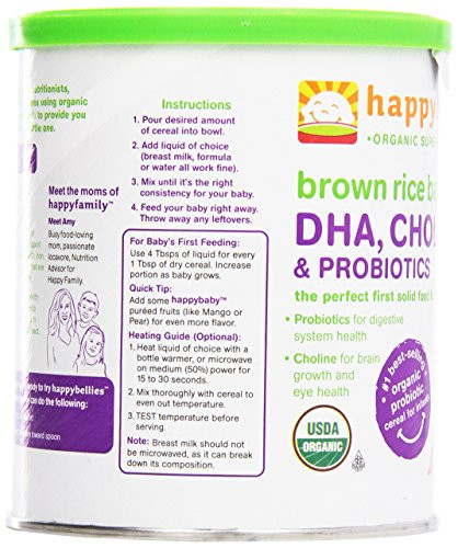 Happy Bellies Organic Brown Rice Cereal
 Happy Baby Happy Bellies Organic Brown Rice Cereal 7 oz