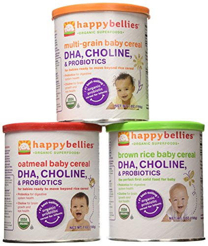 Happy Bellies Organic Brown Rice Cereal
 Happy Bellies Organic Super Cereals DHA Multi 3 Pack 1