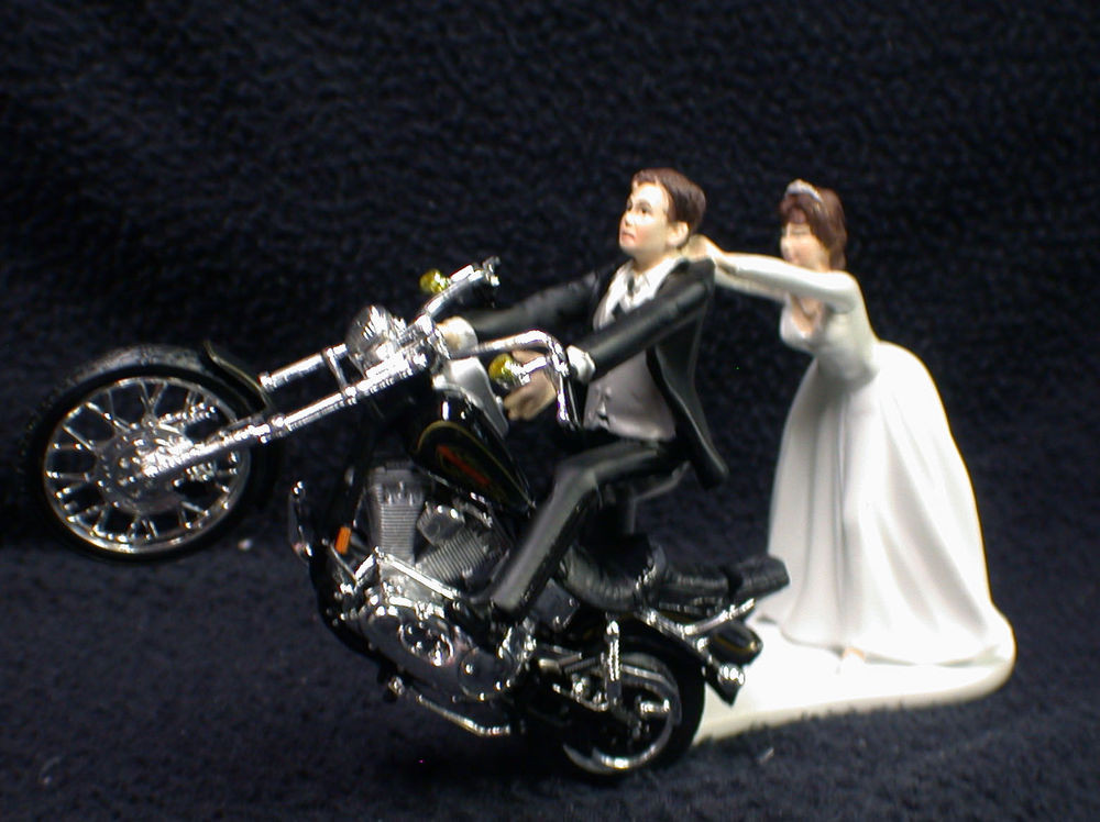 Harley Davidson Cake Toppers Wedding Cakes
 Motorcycle Wedding Cake Topper W Black Harley Davidson