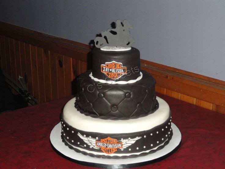 Harley Davidson Cake Toppers Wedding Cakes
 17 Best images about Harley wedding cakes on Pinterest