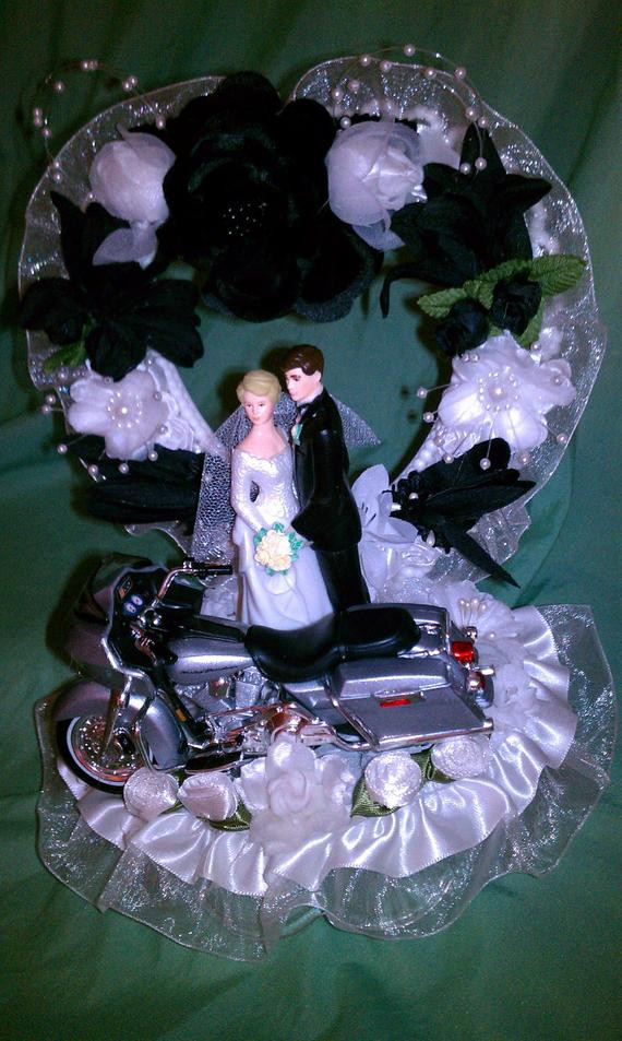 Harley Davidson Cake Toppers Wedding Cakes
 Motorcycle Wedding Cake Topper Harley Davidson Silver 2002