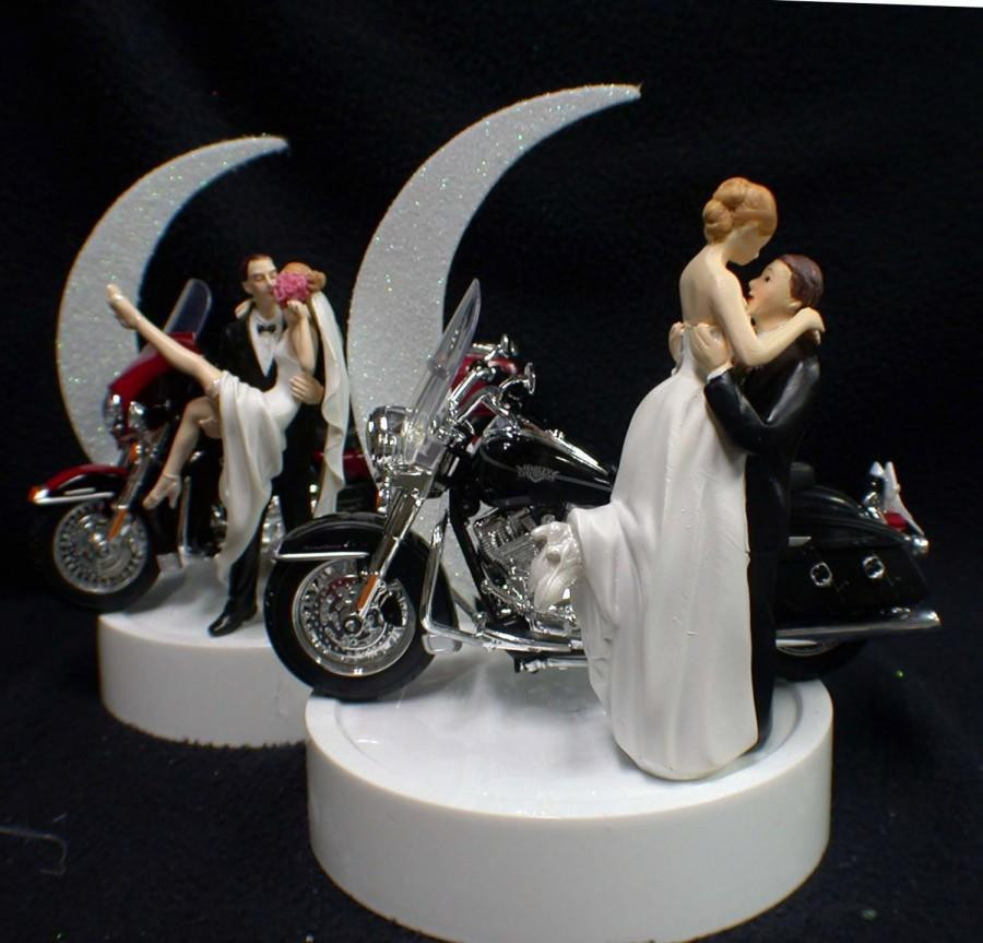 Harley Davidson Cake Toppers Wedding Cakes
 Y Romantic Wedding Cake Topper W Harley Davidson