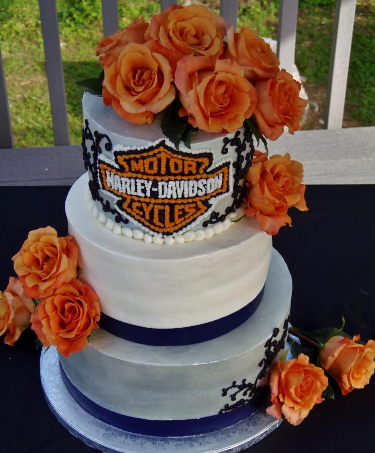 Harley Davidson Wedding Cakes
 Harley Davidson BC wedding cake Cake by Nancy s Fancy s