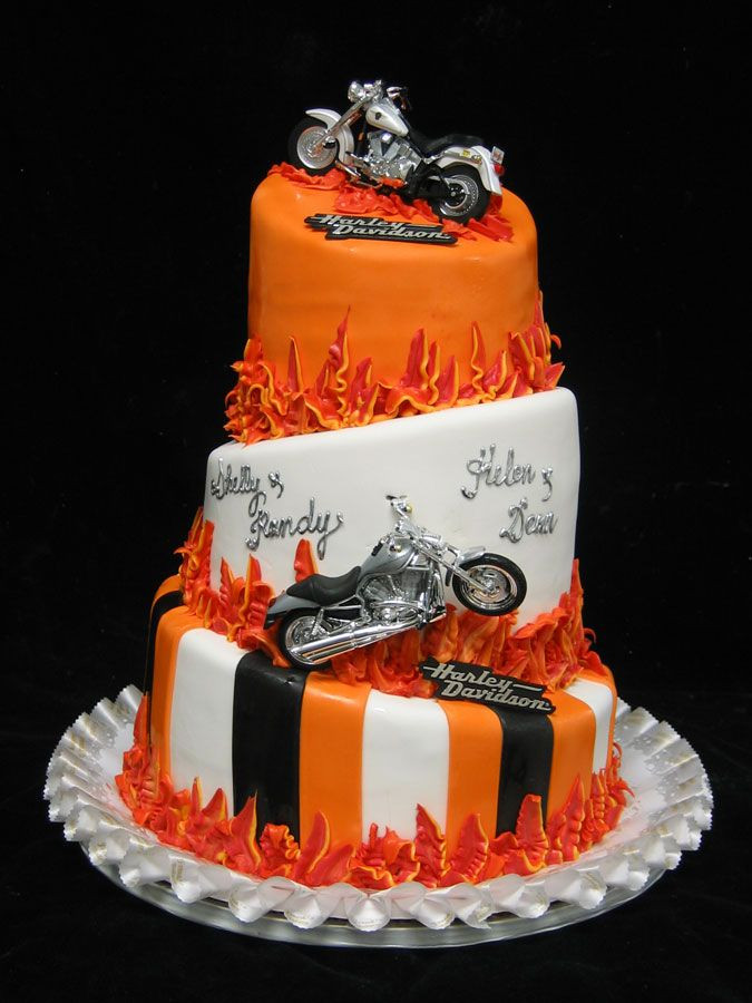 Harley Wedding Cakes
 Harley Davidson Themed Wedding Cake