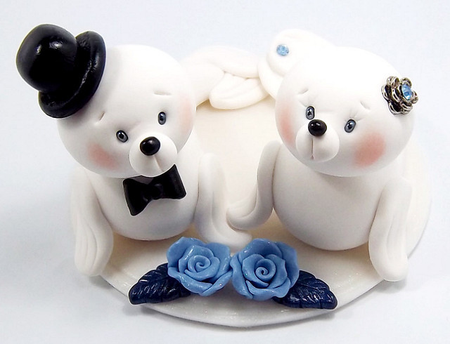 Harps Wedding Cakes
 Harp Seals Theme Wedding Cake Topper