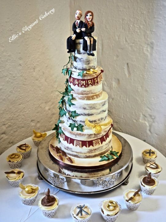 Harry Potter Wedding Cakes
 Semi Wedding cake Harry Potter style cake by