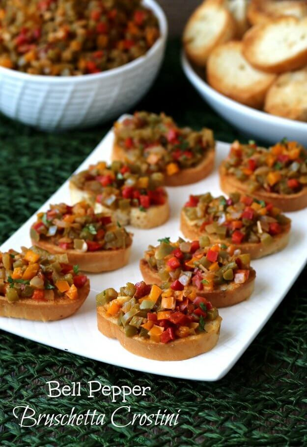 Healthy Appetizers For A Crowd
 Bell Pepper Bruschetta Crostini Recipe