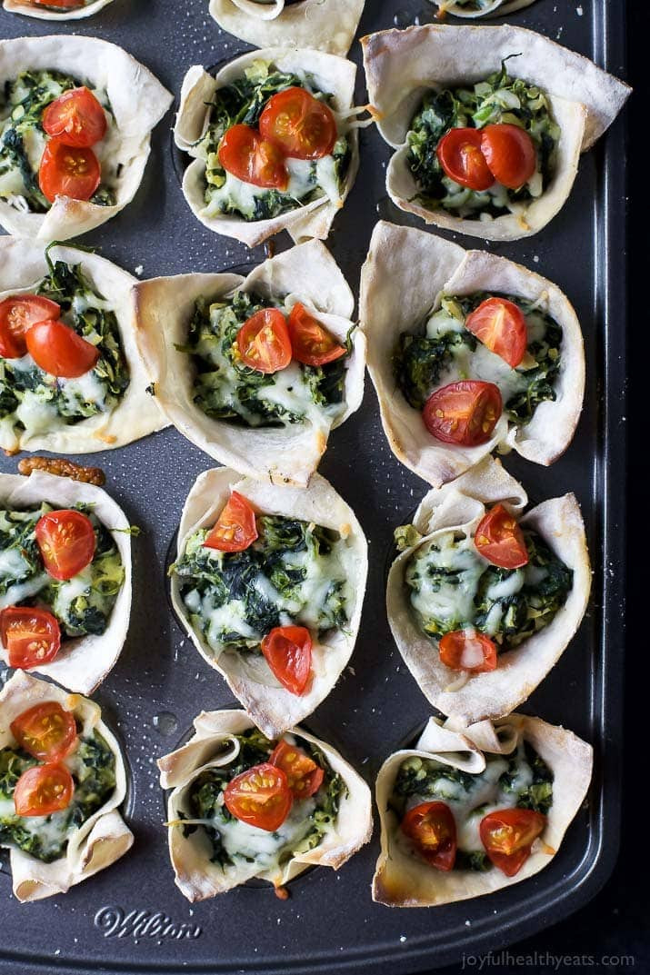 Healthy Appetizers For A Crowd
 Spinach Artichoke Dip Wonton Bites