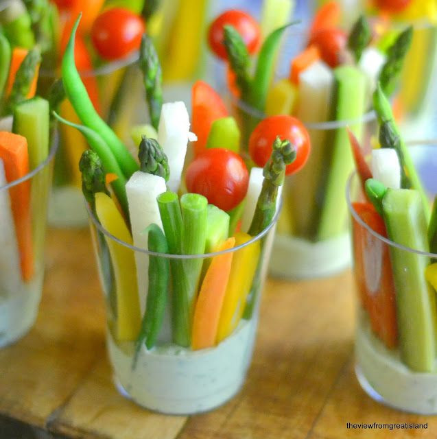 Healthy Appetizers For A Crowd
 Veggie Dip Cups with Green Goddess Dip Recipe