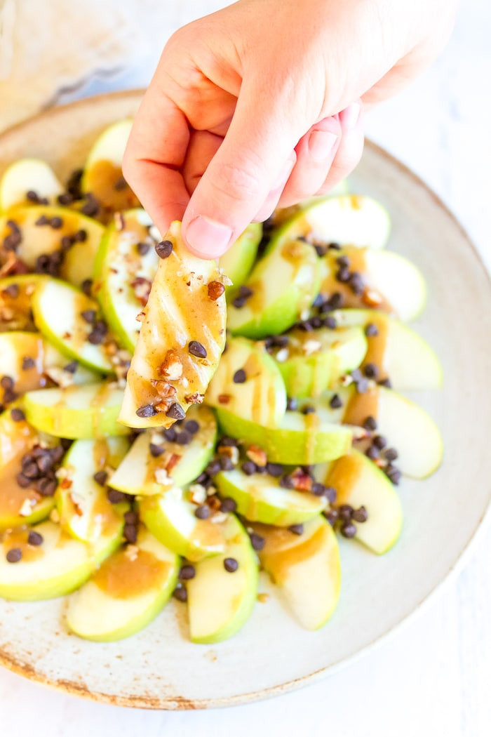 Healthy Apple Nachos
 Healthy Apple Nachos with Date Caramel Sauce Eating Bird