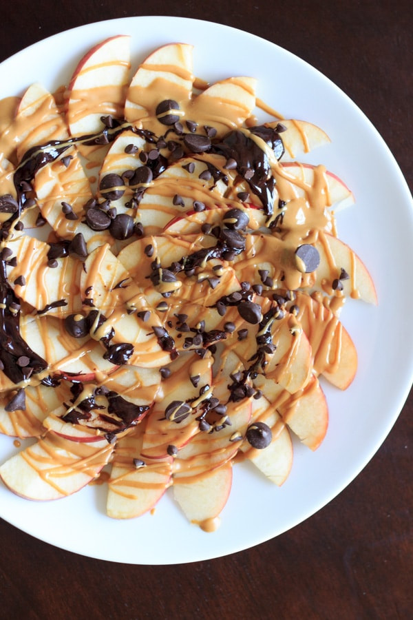 Healthy Apple Nachos
 Apple nachos with peanut butter and chocolate Trial and