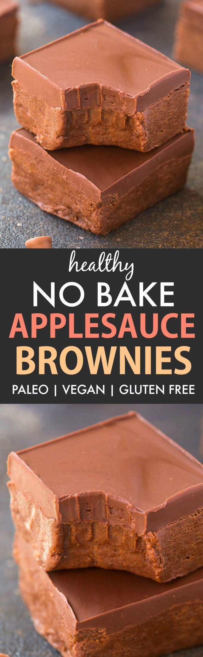 Healthy Applesauce Brownies
 Healthy No Bake Applesauce Brownies Paleo Vegan Gluten