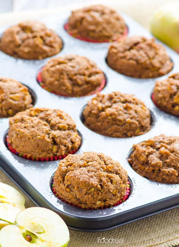 Healthy Applesauce Muffins No Sugar
 Healthy Apple Muffins iFOODreal Healthy Family Recipes