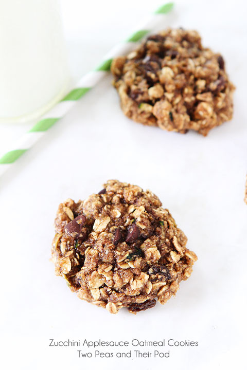 Healthy Applesauce Oatmeal Cookies
 Zucchini Applesauce Oatmeal Cookies