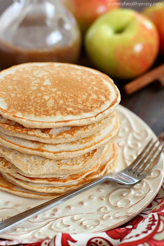 Healthy Applesauce Pancakes
 Applesauce Pancakes with Cinnamon Syrup Yummy Healthy Easy