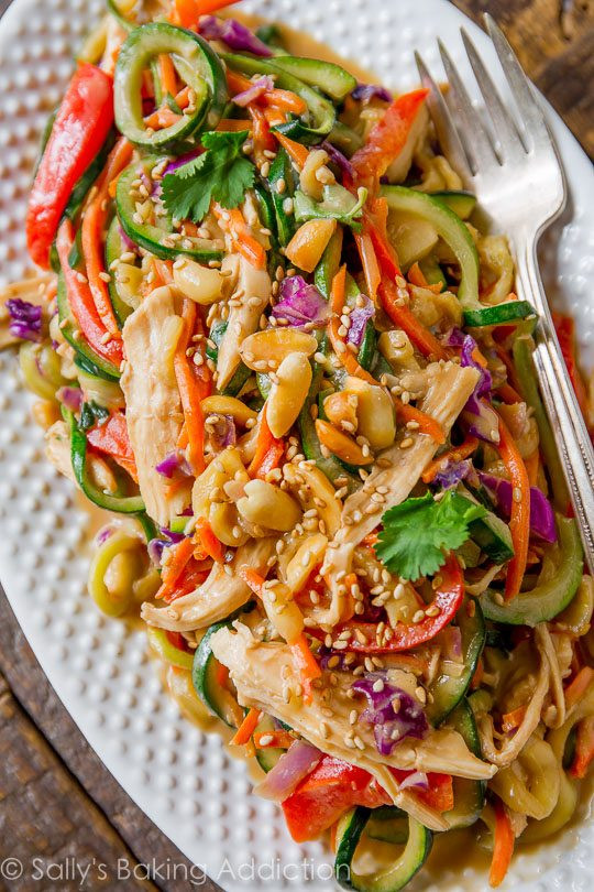 Healthy Asian Noodle Recipes
 Easy Healthy Dinner Peanut Chicken Zucchini Noodles