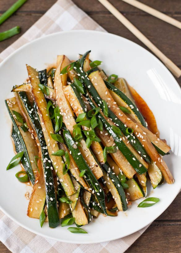 Healthy Asian Side Dishes
 Spicy Asian Zucchini 5 Minute Side Dish