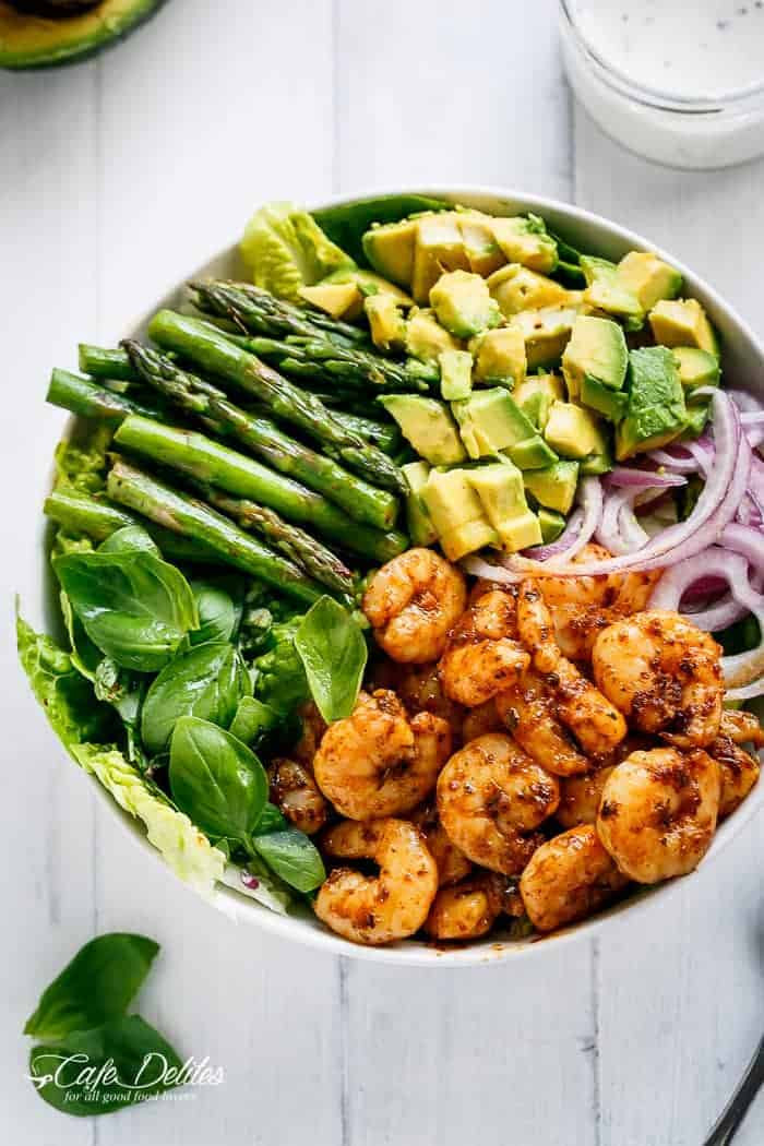 Healthy Avocado Recipes
 Blackened Shrimp Asparagus and Avocado Salad Cafe Delites