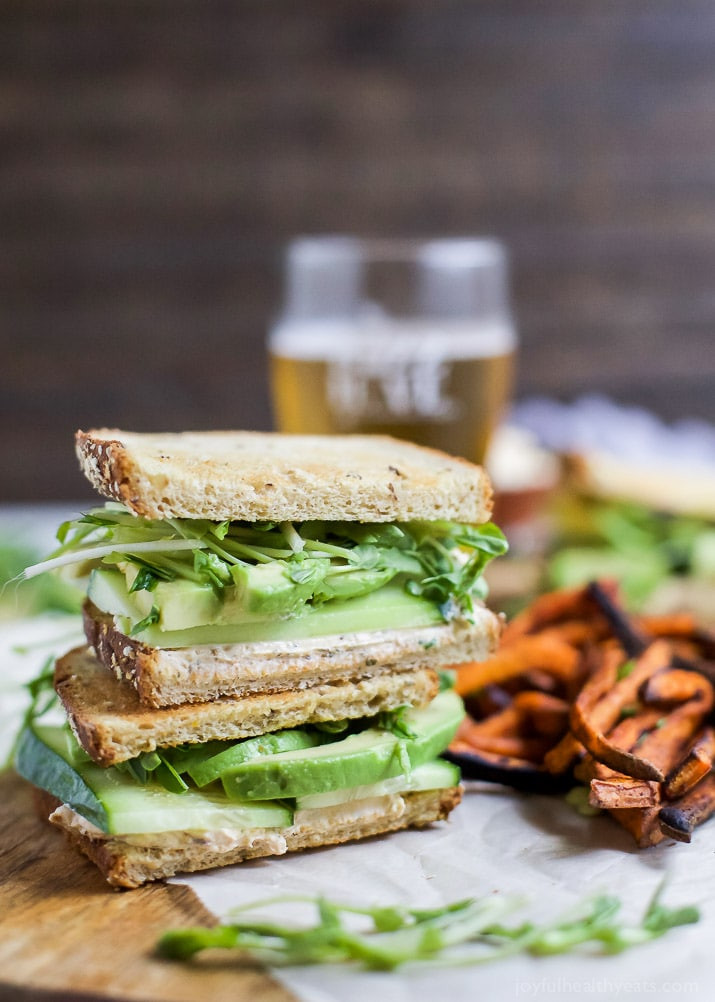 Healthy Avocado Sandwich Recipes
 Cucumber Avocado Sandwich with Herb Goat Cheese