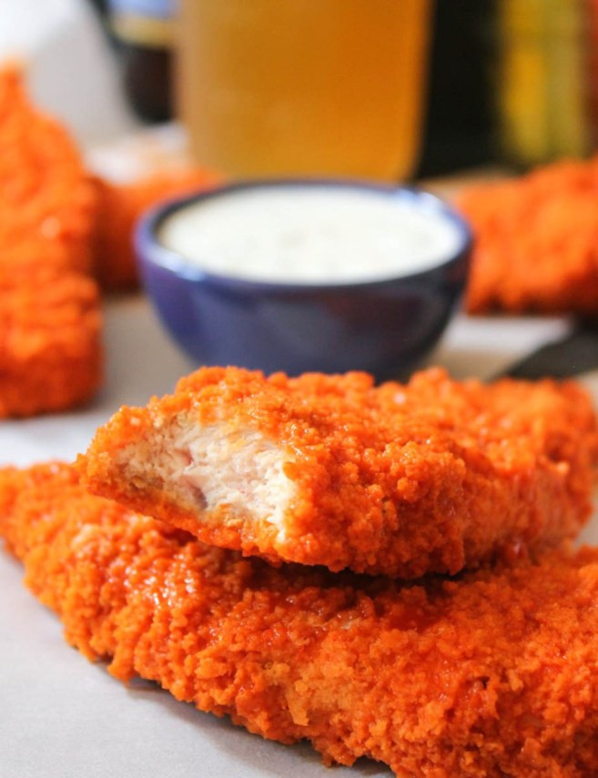 Healthy Baked Chicken Tenders
 The Dude Diet Buffalo Chicken "Fingie" Edition