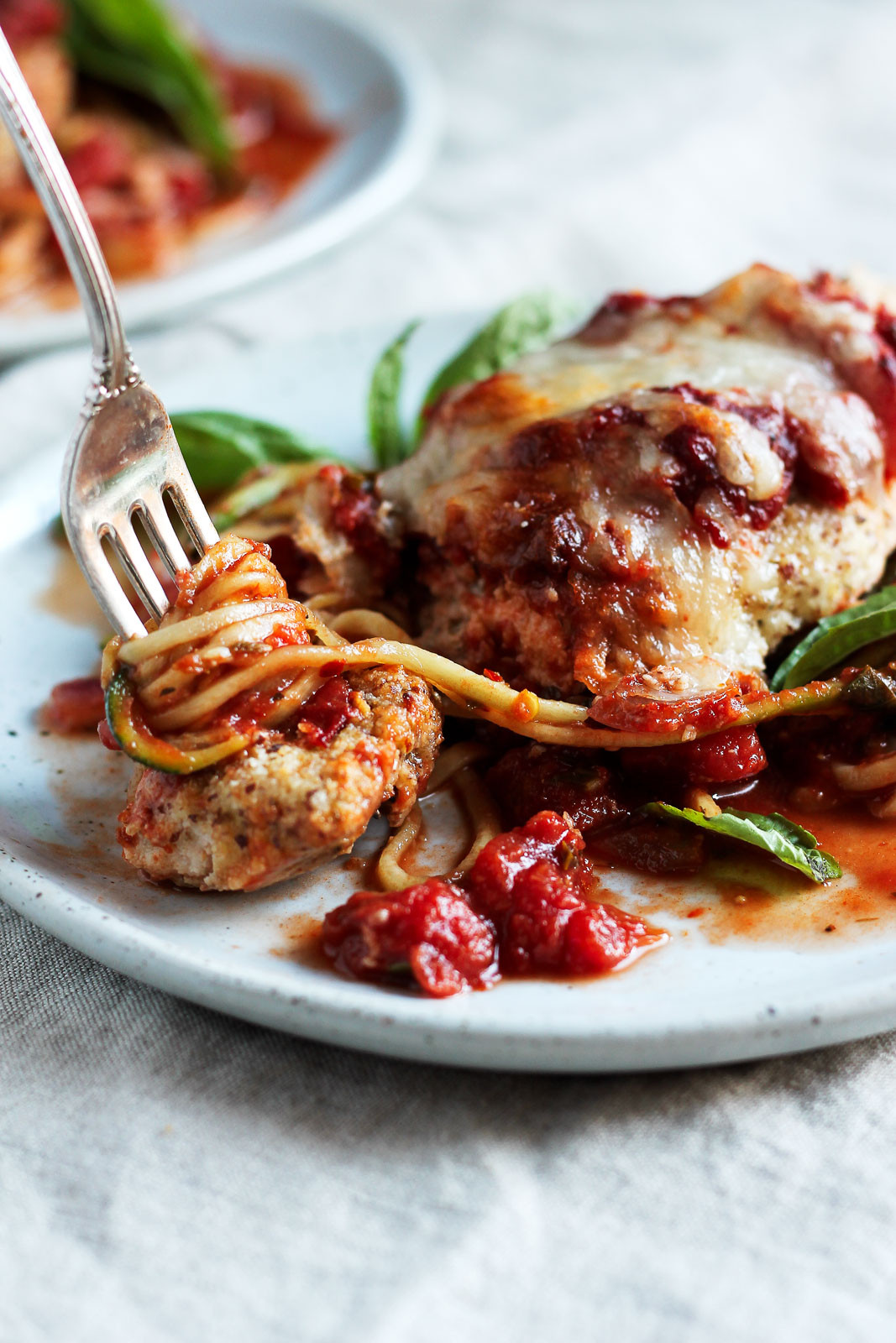 Healthy Baked Chicken
 Healthy Baked Chicken Parmesan with Zucchini Noodles