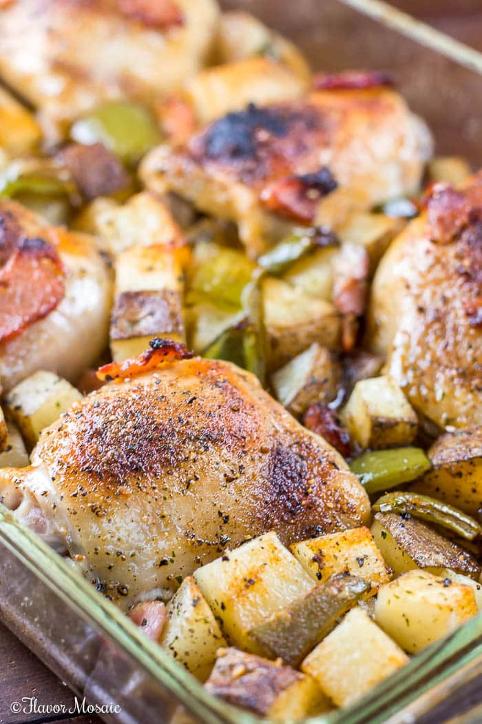 Healthy Baked Chicken Thighs
 Oven Baked Chicken Thighs with Bacon and Ranch Flavor Mosaic