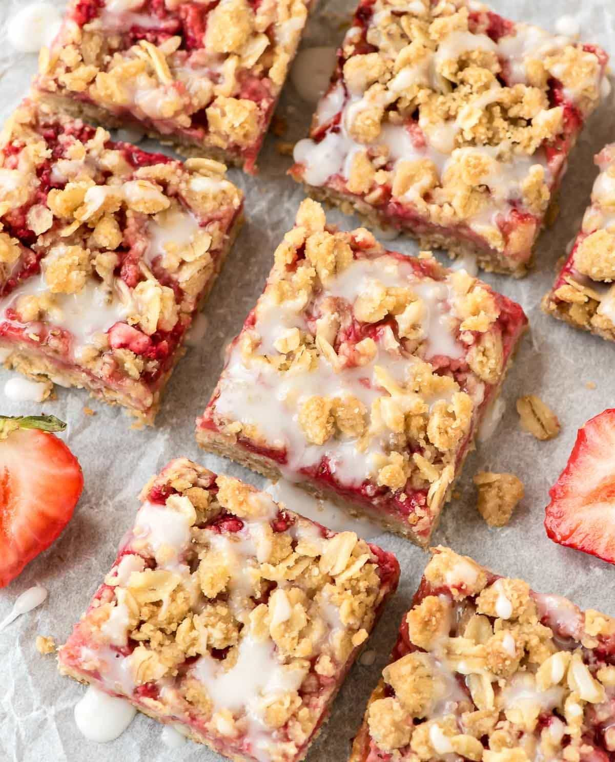 Healthy Baked Desserts Recipes
 Healthy Strawberry Oatmeal Bars Recipe