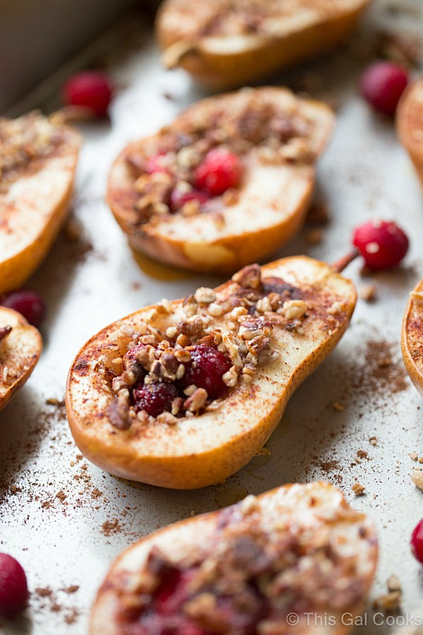Healthy Baked Desserts Recipes
 Baked Pears with Honey Cranberries and Pecans
