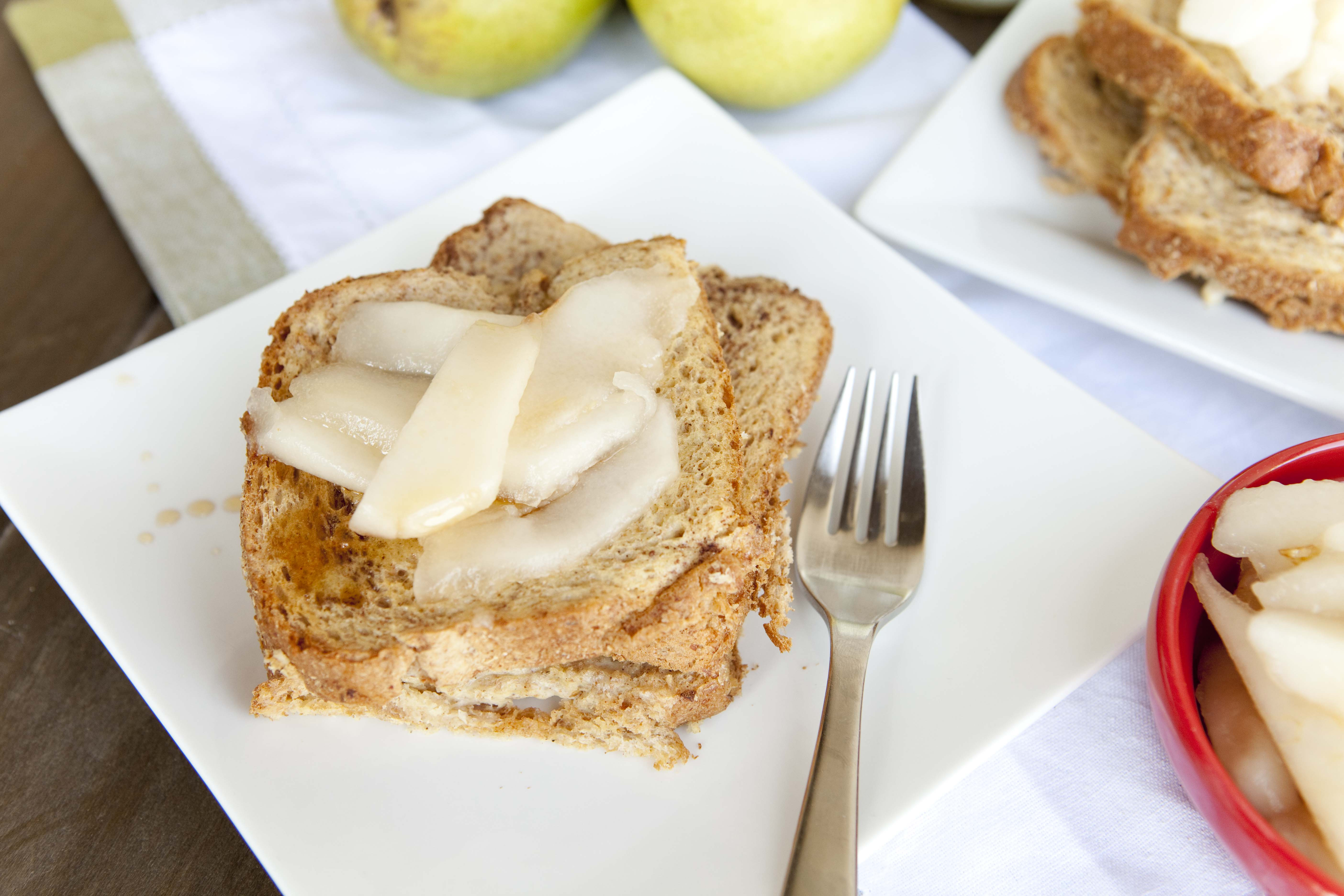 Healthy Baked French Toast
 Warm Pears & Baked French Toast