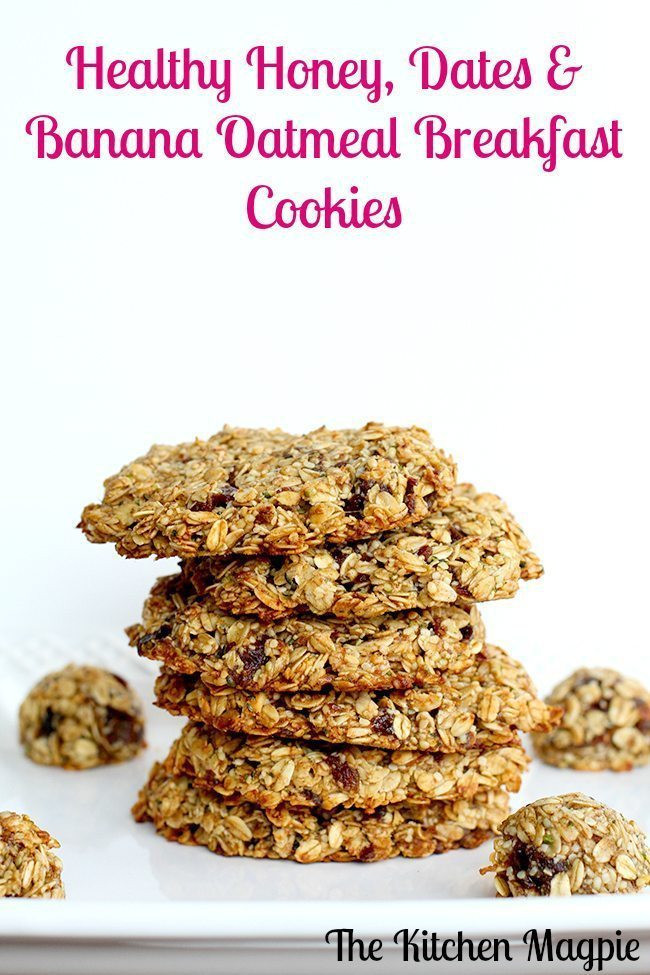 Healthy Banana Breakfast Cookies
 Healthy Banana Date Oatmeal Breakfast Cookies