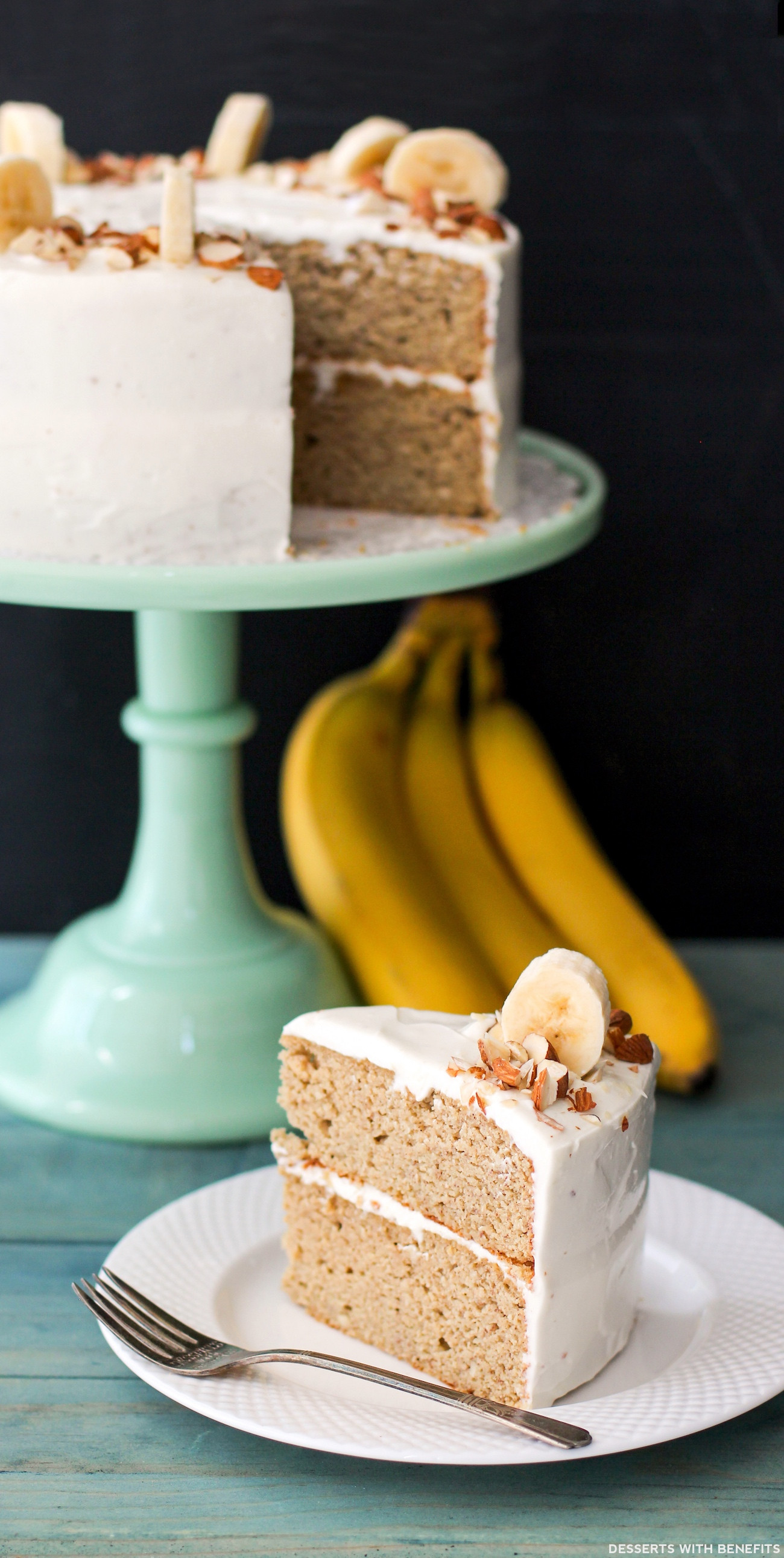 Healthy Banana Cake Recipe
 Gluten Free Healthy Banana Cake with Cream Cheese Frosting