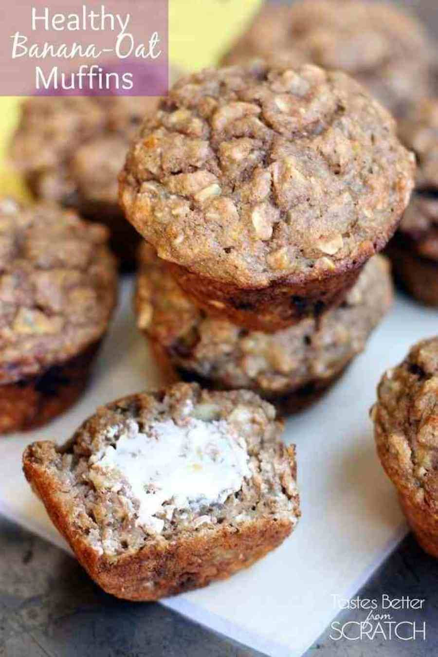 Healthy Banana Muffins With Applesauce
 Healthy Banana Oat Muffins