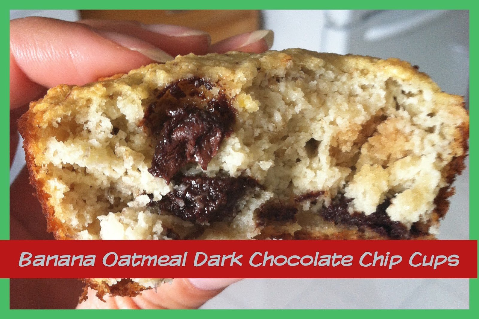 Healthy Banana Oatmeal Chocolate Chip Muffins
 Banana Oatmeal Dark Chocolate Chip Muffins Fit and