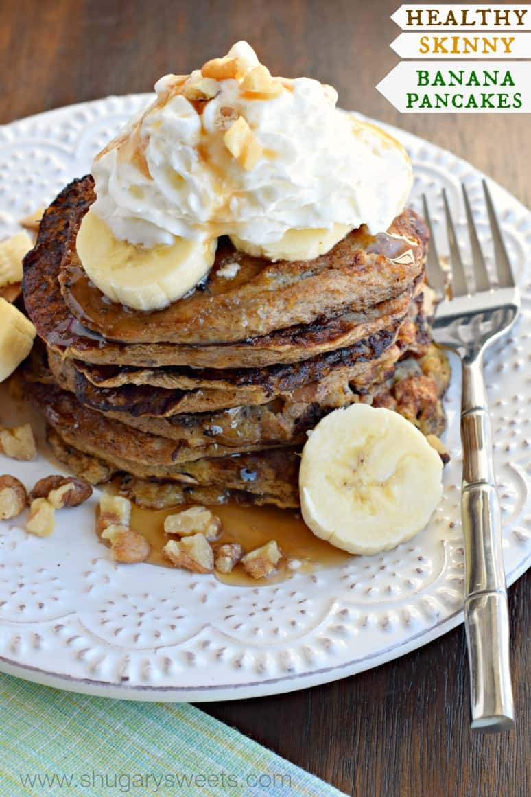 Healthy Banana Pancakes
 Healthy Banana Nut Pancakes Shugary Sweets