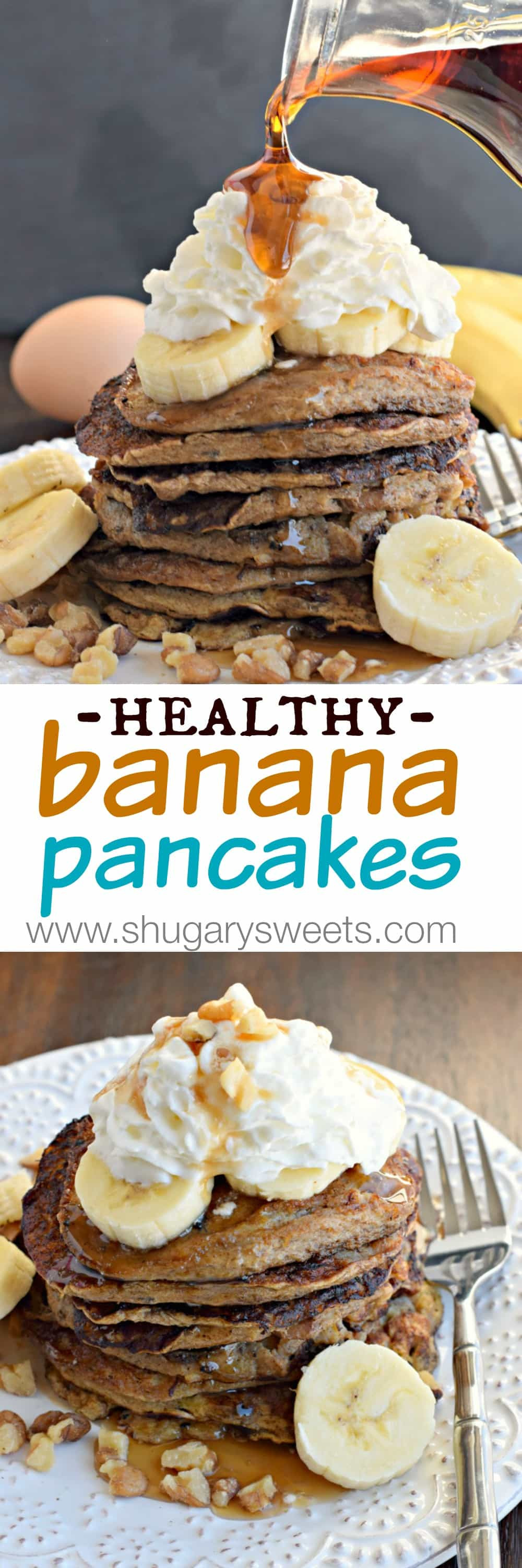 Healthy Banana Pancakes
 Healthy Banana Nut Pancakes Shugary Sweets