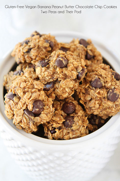 Healthy Banana Peanut Butter Cookies
 Gluten Free Vegan Banana Peanut Butter Chocolate Chip